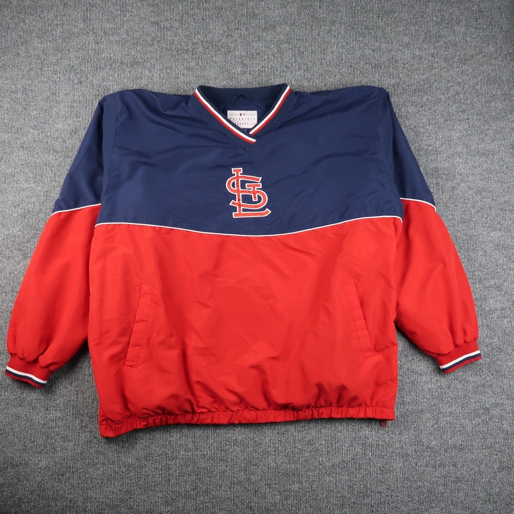 St. Louis Cardinals Jacket Mens 2XL Red Blue MLB Baseball Pullover Gameday Coat